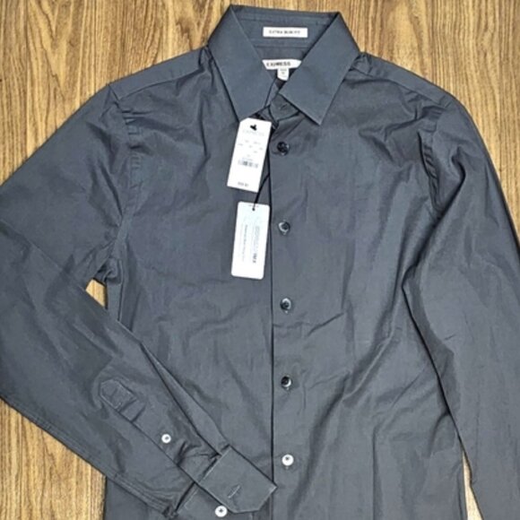 EXPRESS | IMX EXTRA SLIM FIT BUTTON DOWN DRESS SHIRT - NWT! - Picture 3 of 12